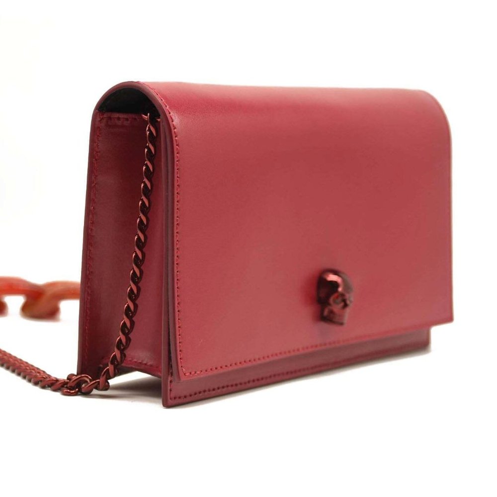 ALEXANDER MCQUEEN Skull Mini Leather Shoulder Bag In Red - Picture 3 of 15